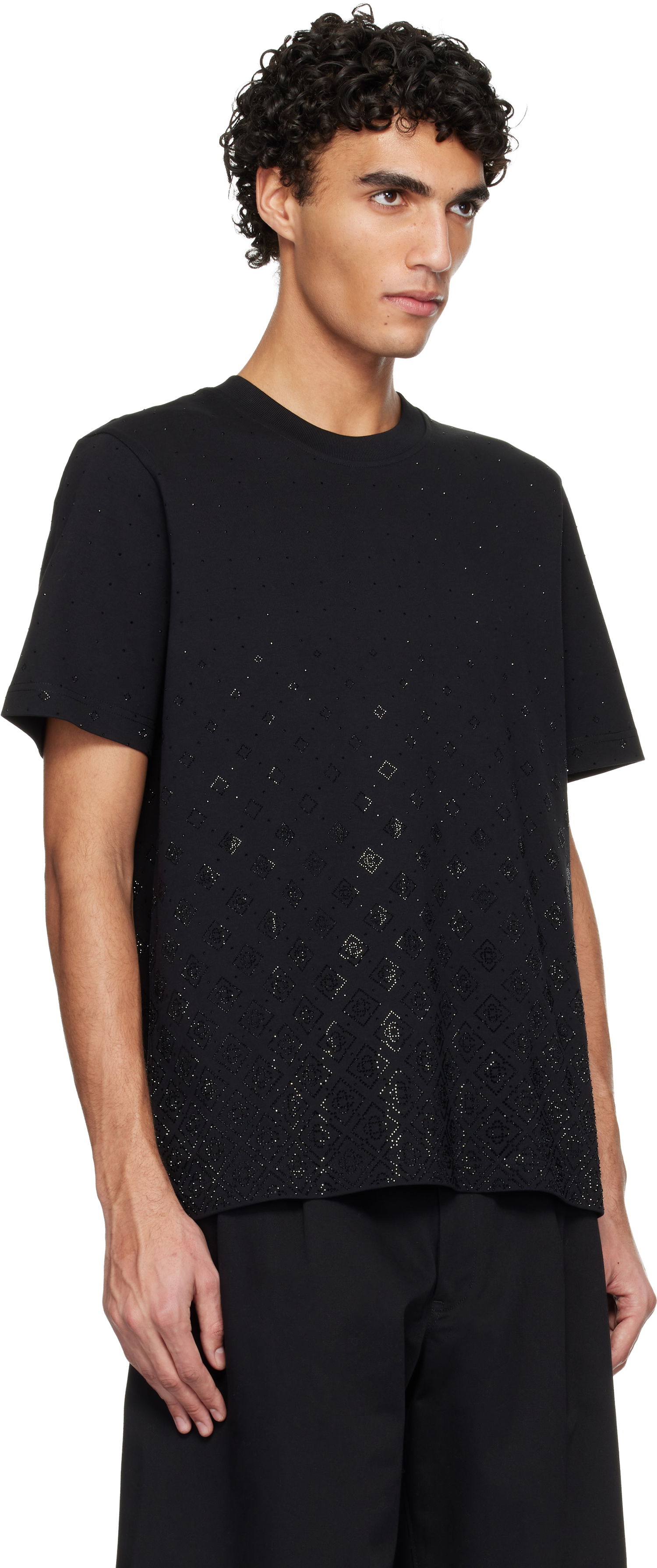 Тениска Casablanca Casablanca Crystal Monogram Logo Short Sleeve T-shirt Черно | M-SP26-JTS-001-10, 1