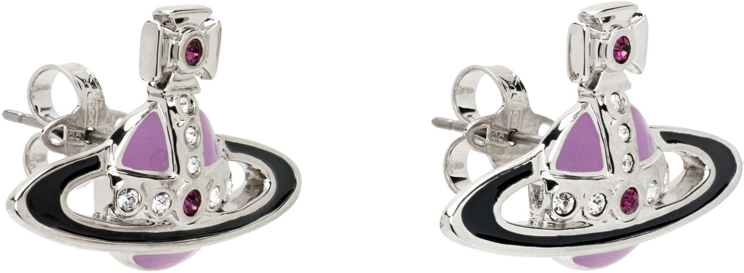 Обеци Vivienne Westwood Small Neo Bas Relief Earrings Лилаво | 62010039-02P681-, 1