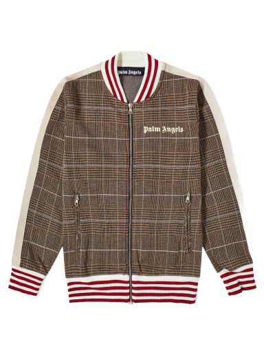 Яке бомбър Palm Angels Checked Track Bomber Jacket Кафяво | PMBD035F22FAB0016003