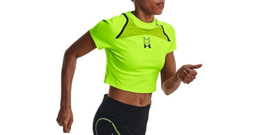 Тениска Under Armour Run Anywhere Crop Tee Жълто | 1376816-369, 1