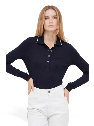 Поло тениска Tommy Hilfiger Polo Shirt Тъмно синьо | WW0WW38831