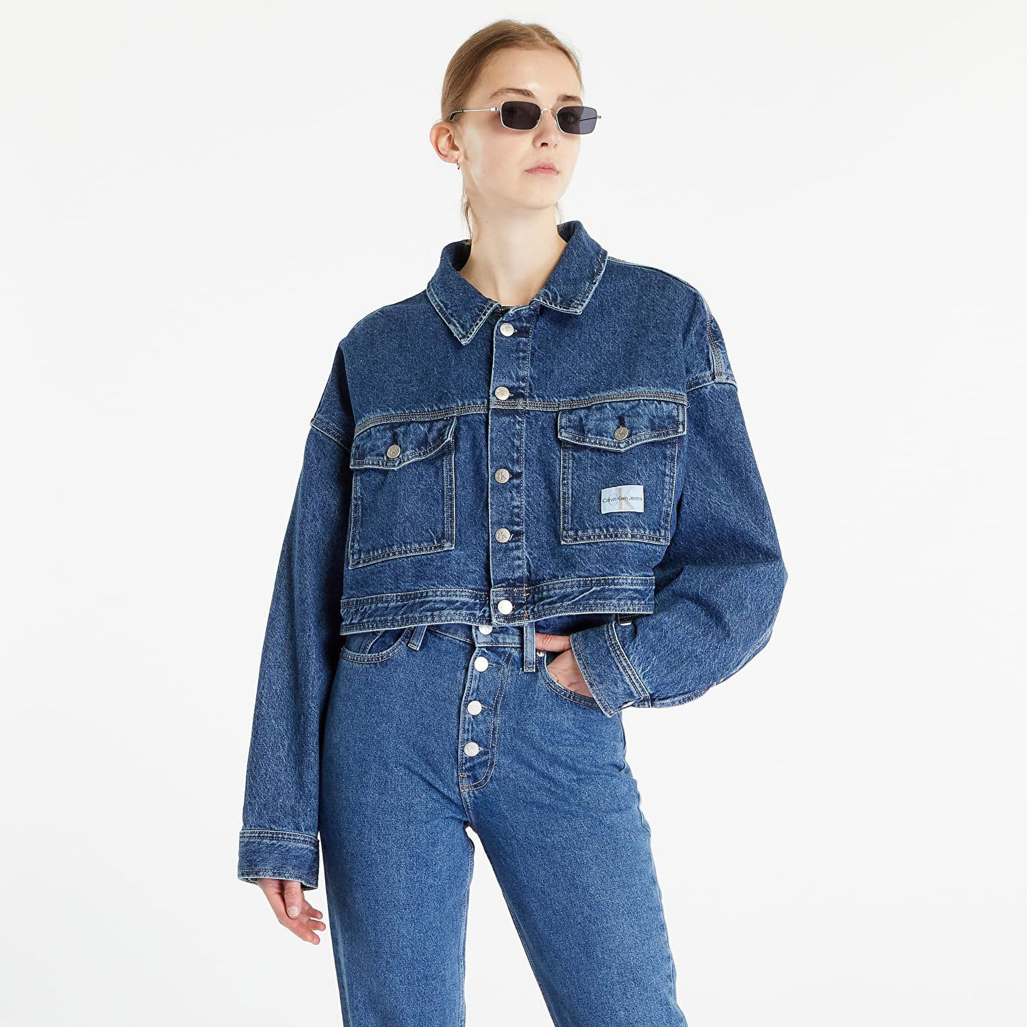 Яке CALVIN KLEIN Boxy Cropped Denim Jacket Синьо | J20J220662 1A4, 0