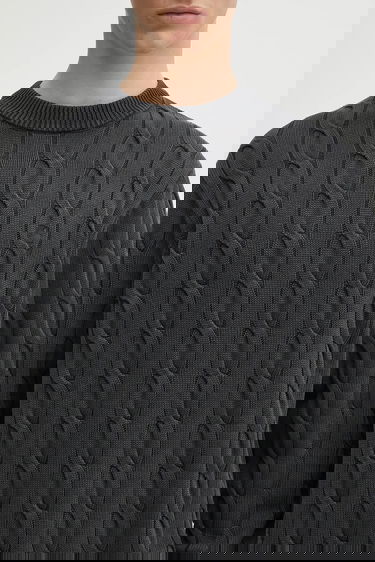 Пуловер Carhartt WIP Carter Cable Knit Cotton Sweater Сиво | I035179.89GD, 3