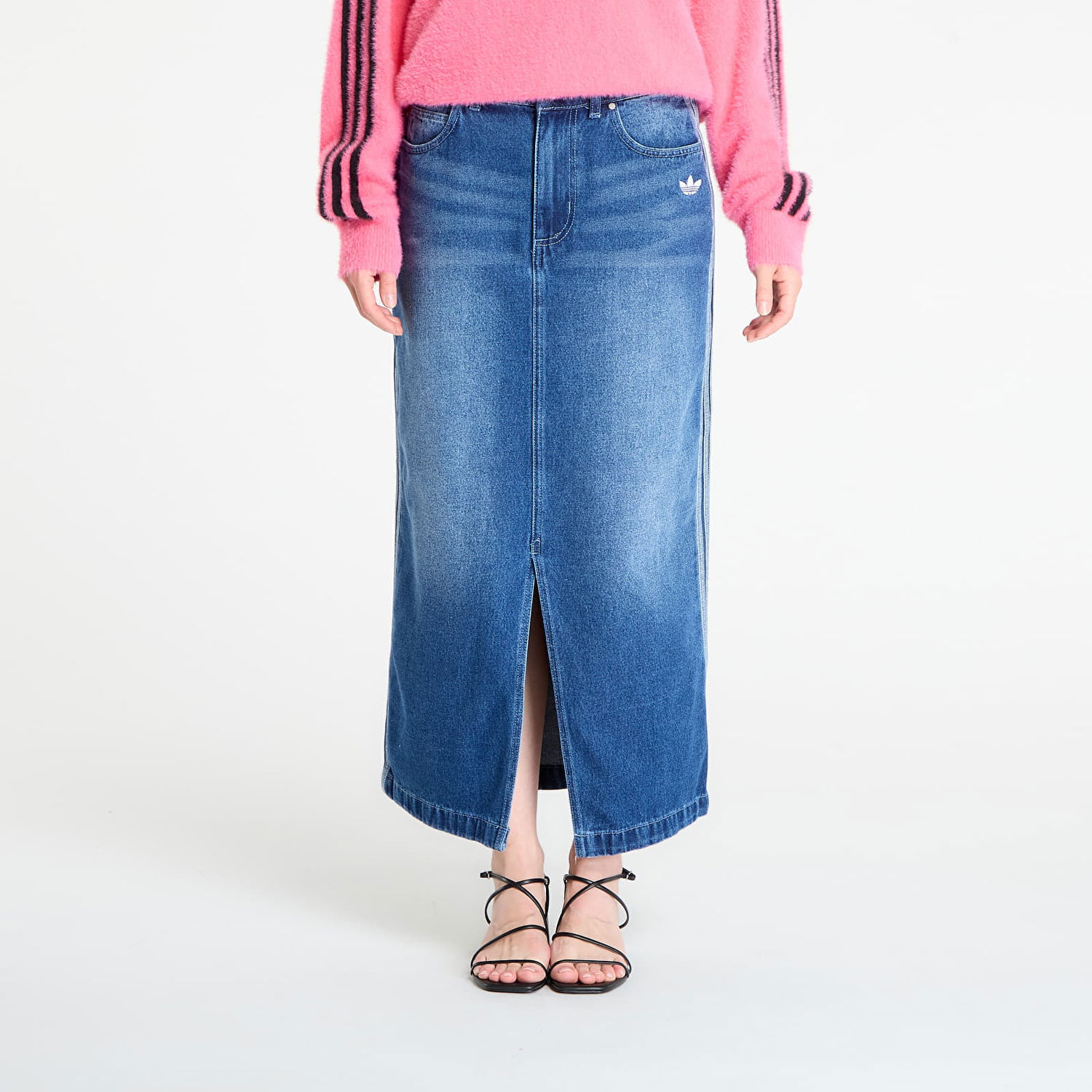 Пола adidas Originals Adicolor 3-Stripes Denim Pencil Skirt Синьо | JW2658, 0