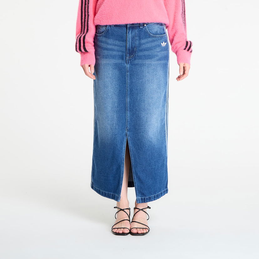 Пола adidas Originals Adicolor 3-Stripes Denim Pencil Skirt Синьо | JW2658