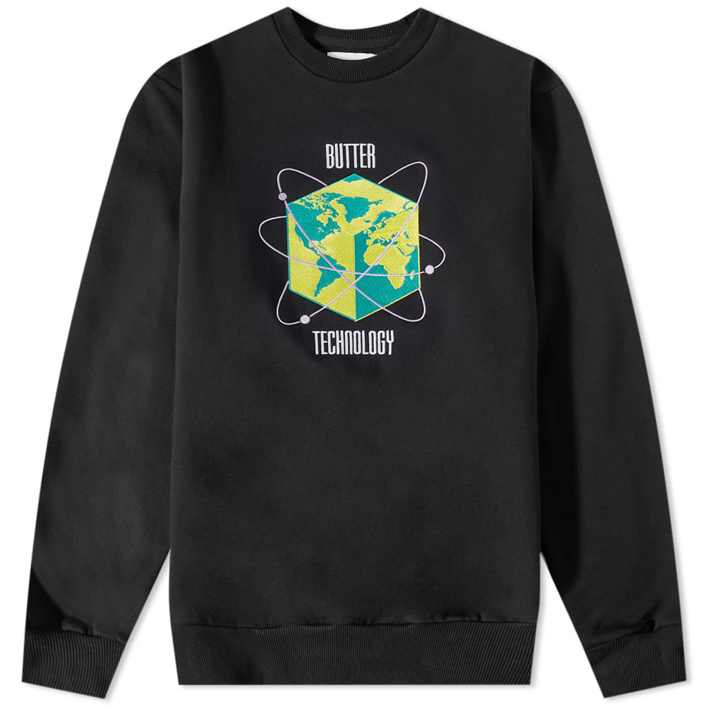 Суитчър Butter Goods Technology Crew Sweat Черно | BGQ421D211010-BLK, 0