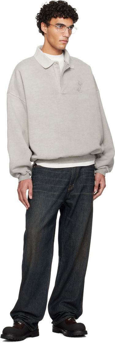 Суитчър Fear of God Holiday Embroidered Long-Sleeve Polo Sweatshirt Сиво | 192HO252041F, 3