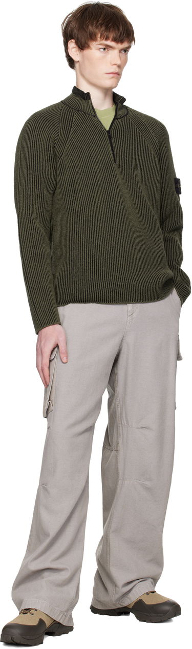 Пуловер Stone Island Stone Island Full Rib RWS Wool Quarter-Zip Sweatshirt Зелено | K2S15 5100024 S00L7, 4