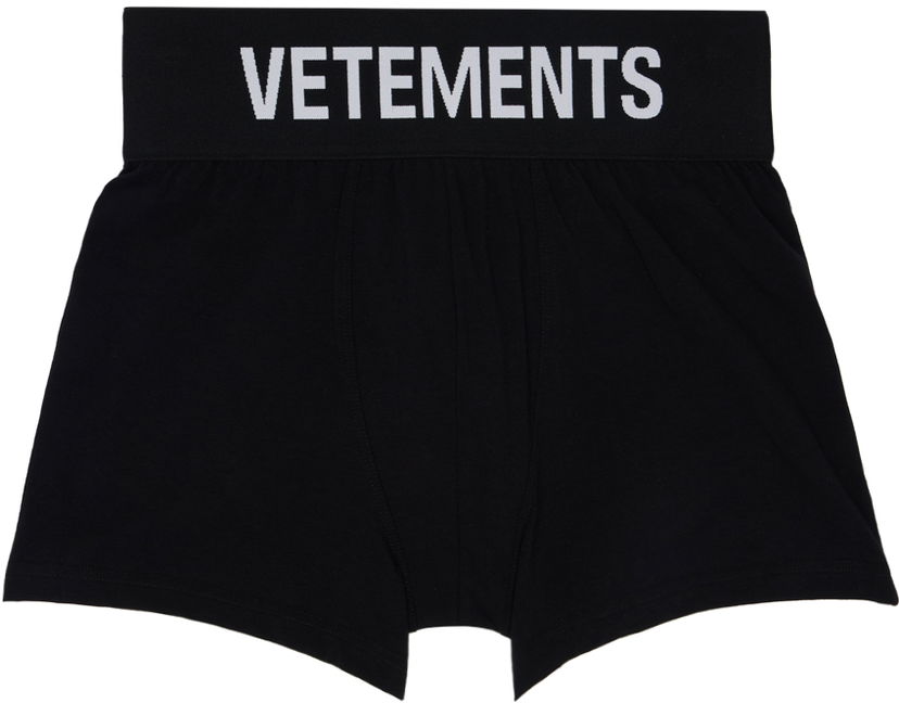 Flexstyle VETEMENTS Black Logo Boxers Черно | MA65UN100B