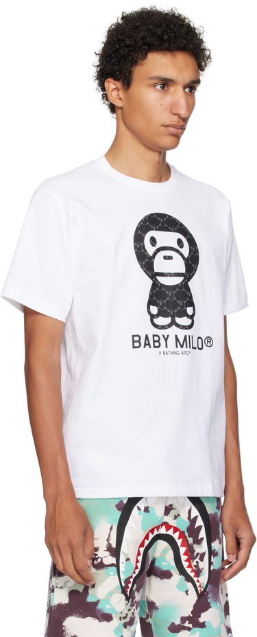 Тениска BAPE BAPE College Monogram Baby Milo T-Shirt Бяло | 002TEL301008M, 4