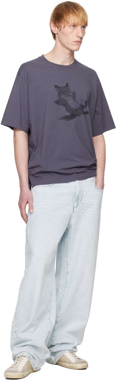 Тениска MAISON KITSUNÉ Maison Kitsuné Chillax Fox Oversize T-Shirt Лилаво | OM00108KJ0008, 3