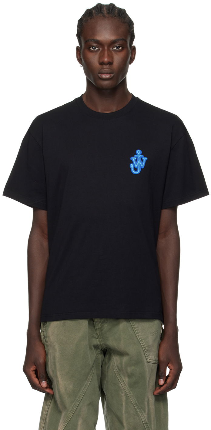 Тениска JW Anderson Black Anchor Patch T-Shirt Черно | JT0061-PG0772, 0