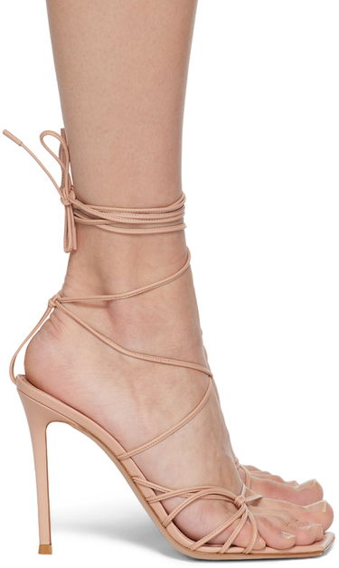 Кецове и обувки Gianvito Rossi Gianvito Rossi Sylvie Lace-Up Heeled Sandals Бежово | G32016.15RIC.NAP, 0