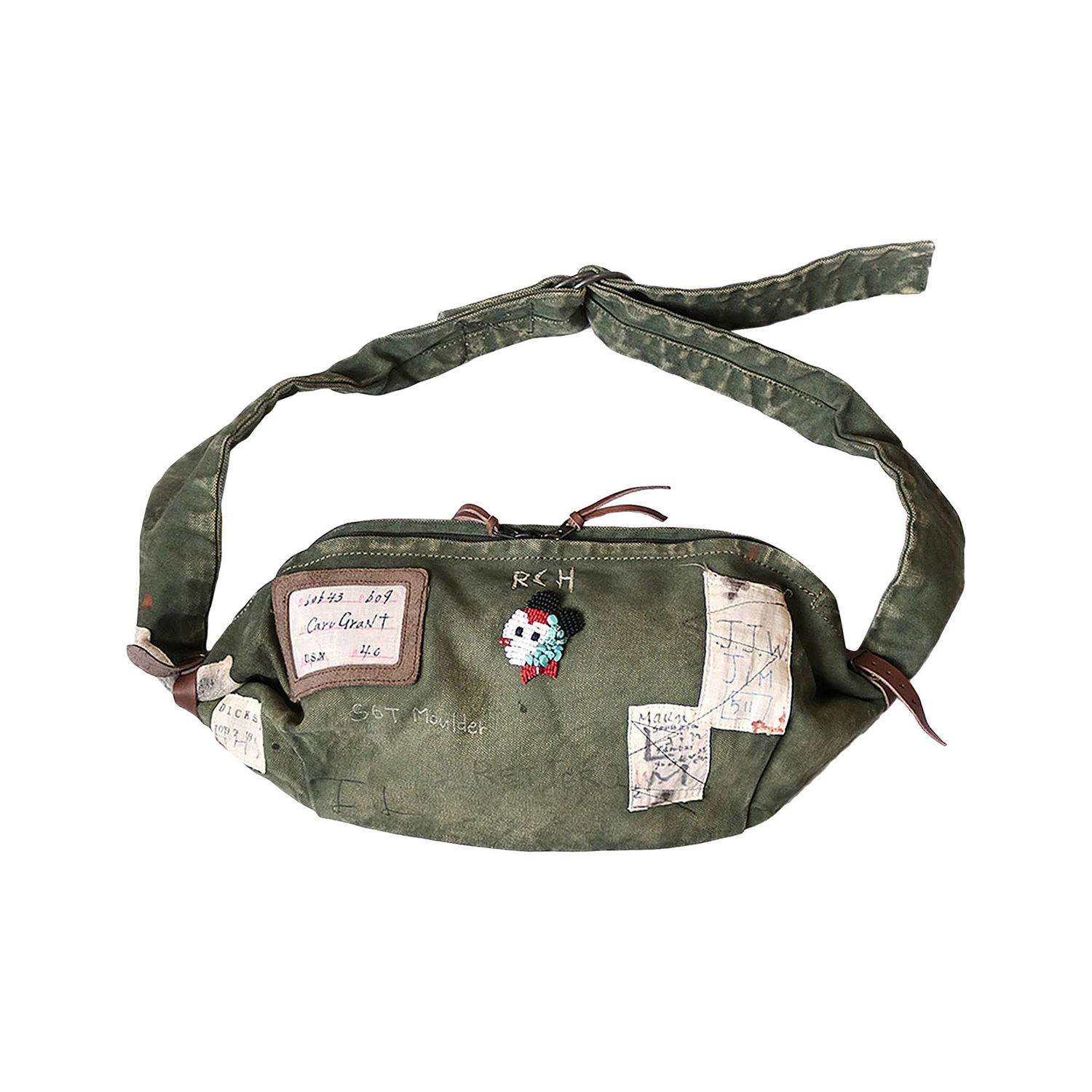 Чанта за кръста KAPITAL Canvas Little Snufkin Bag Зелено | EK 1124 KHAK, 1
