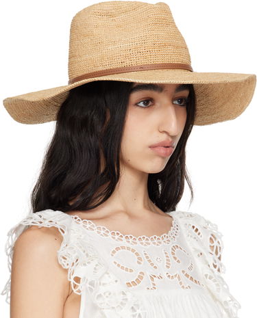 Шапка rag & bone rag & bone Leather-Trimmed Wide-Brim Raffia Panama Hat Бежово | WJW25SH1015ST15, 1