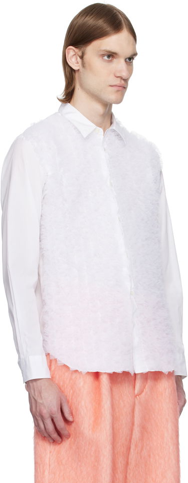 Риза Comme des Garçons Homme Plus Cotton Broad & Nylon Tulle Shirt Бяло | PO-B025-051, 1