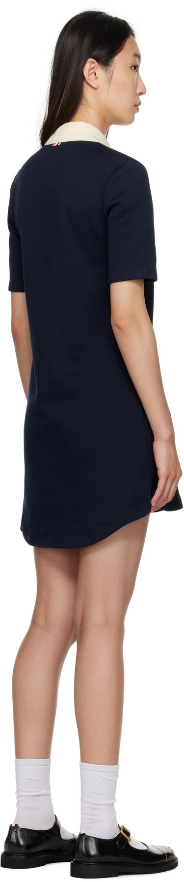 Pокля Thom Browne Thom Browne Double Face Knit Polo Minidress Тъмно синьо | FJD129A-J0223, 2