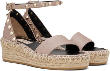 Грижа за обувките Valentino Valentino Garavani Double Rockstud Espadrille Wedge Sandals Розово | 6W2S0HB1VTO, 3