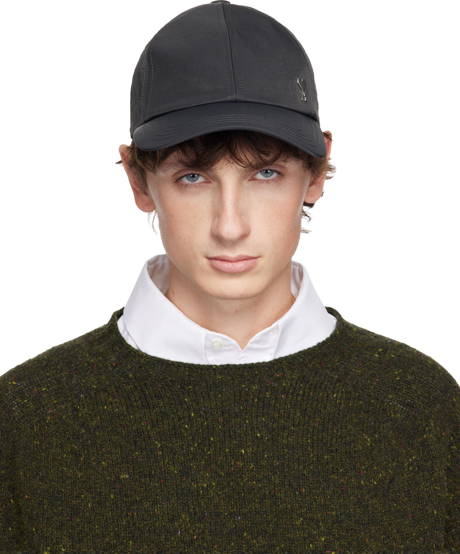 Шапка с козирка AMI Nylon Ami De Coeur Stud Baseball Cap Зелено | H25UCP268.PA0035, 0