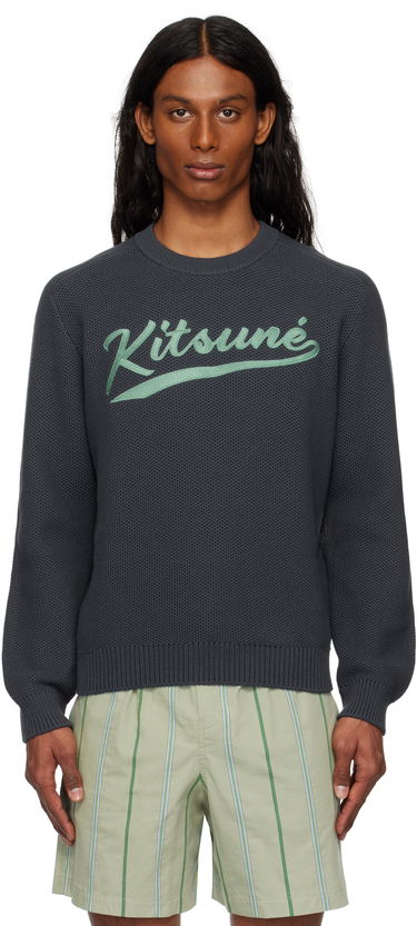 Пуловер MAISON KITSUNÉ Kitsuné Varsity Embroidered Mesh Sweater Сиво | OM00808KT1137, 0