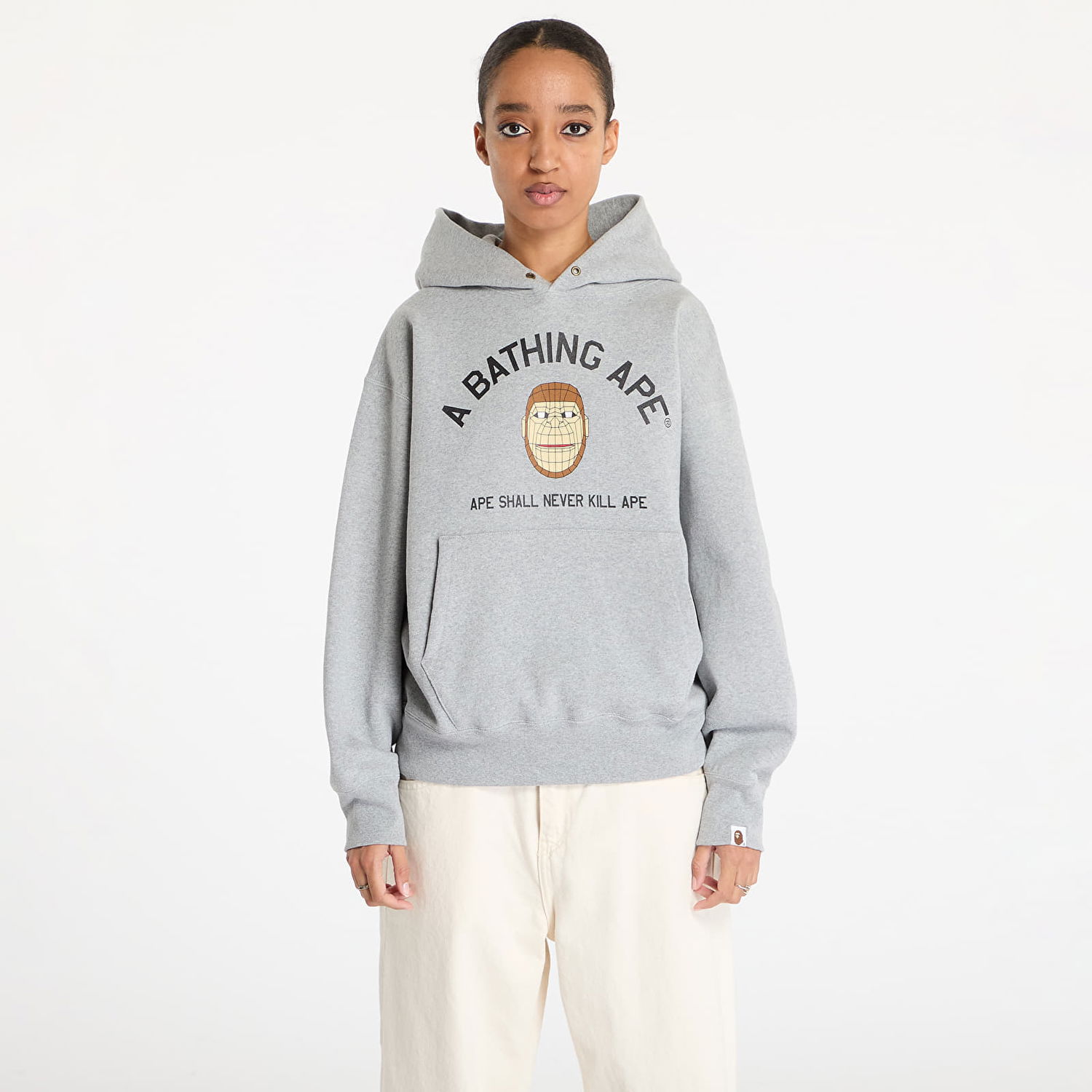 Суитчър BAPE Polygon Relaxed Fit Pullover Hoodie Сиво | 001PPK701001M GRA, 1