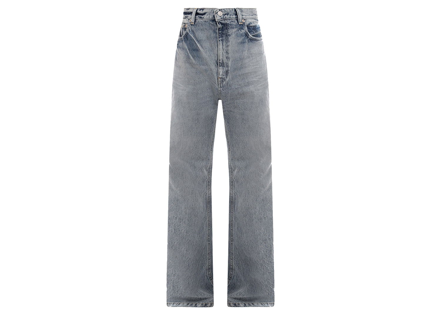 Дънки Balenciaga Back Logo Patch Cotton Jeans Синьо | 697829TMW26#4437, 0