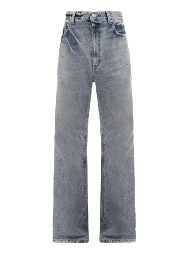 Дънки Balenciaga Back Logo Patch Cotton Jeans Синьо | 697829TMW26#4437