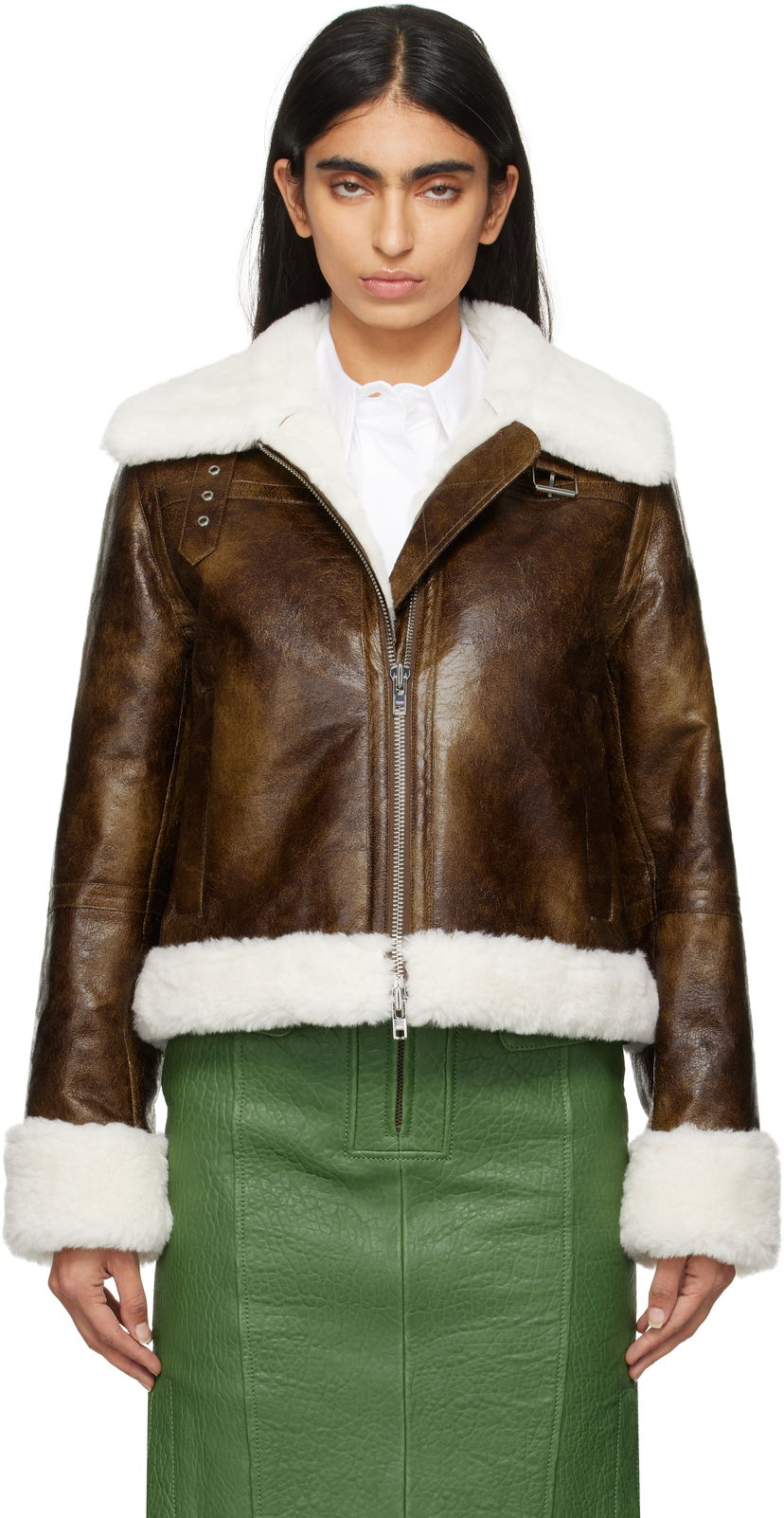 Яке бомбър STAND STUDIO Lorelle Faux-Shearling Jacket Кафяво | 61055-9158