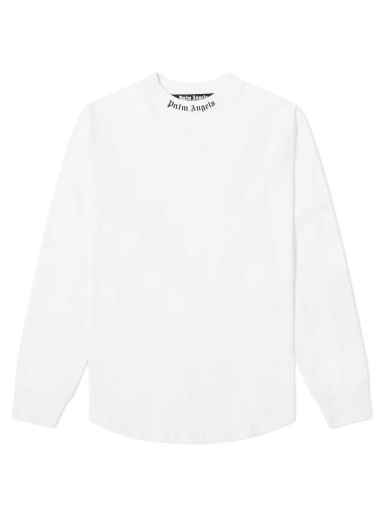 Тениска Palm Angels Long Sleeve Logo Mock Neck Tee Бяло | PMAB001R21JER0010110