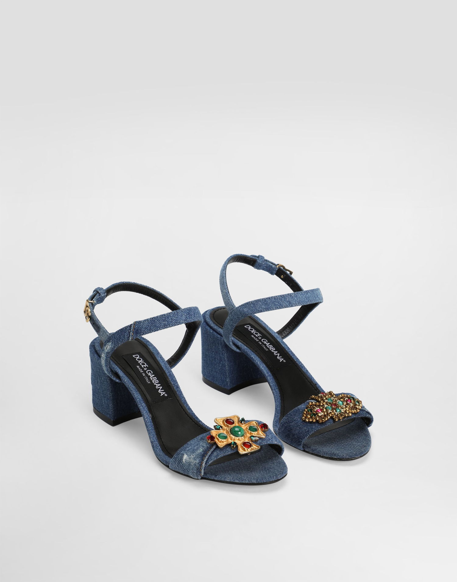 Аксесоари Dolce & Gabbana Dolce & Gabbana Denim Sandals with Jewel Embellishments Синьо | CR1906AN6248C609, 1