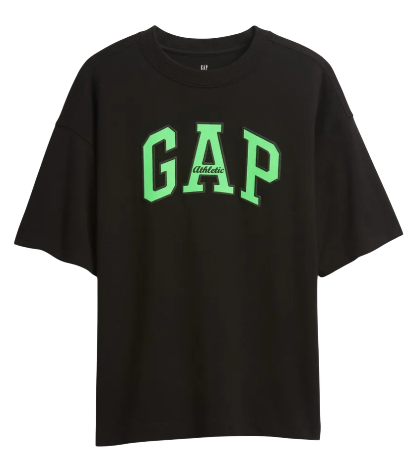 Тениска GAP Heavyweight Athletic Logo T-Shirt Черно | 780335-00