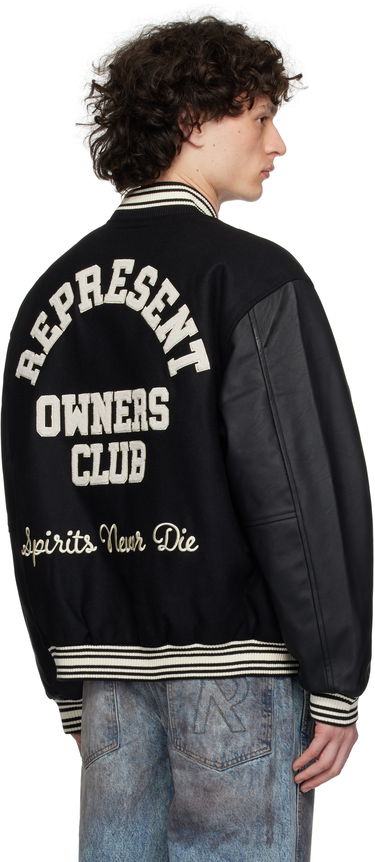 Яке бомбър Represent Clo Represent 'Owners Club' Varsity Bomber Jacket Черно | MLM100231, 2