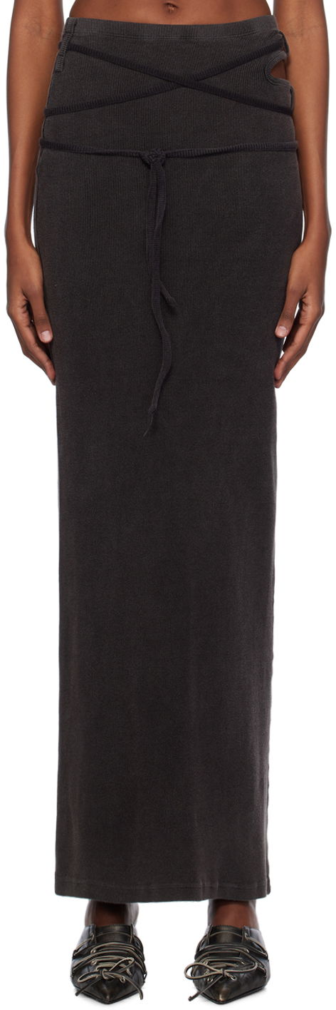 Пола Ottolinger Ottolinger Rib Knit Maxi Skirt Черно | 408001, 0
