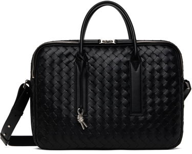 Чанта за пътуване Bottega Veneta Woven Leather Briefcase Черно | 766361V2HL18803, 0