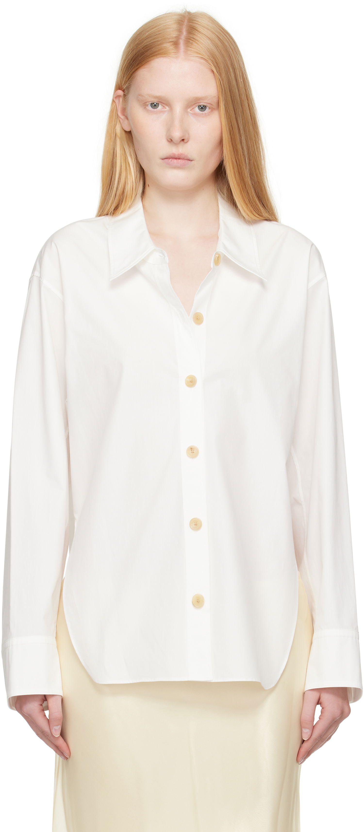Риза Khaite Khaite Herschel Button-Down Shirt Бяло | 2379195, 0