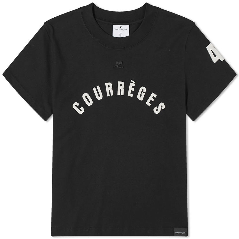 Тениска Courrèges Straight Printed T-Shirt Черно | 423JTS006JS0112-9999