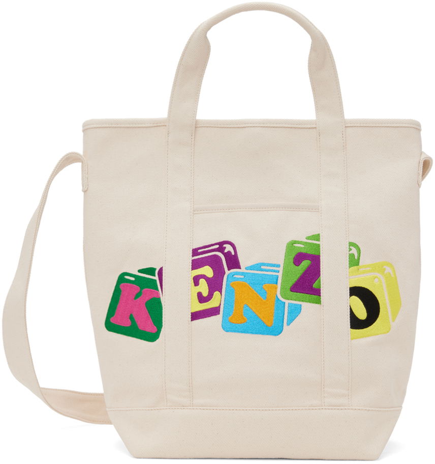 Голяма пазарска чанта KENZO BOKE Boy Strap Tote Bag Бежово | FD55SA901F34, 0