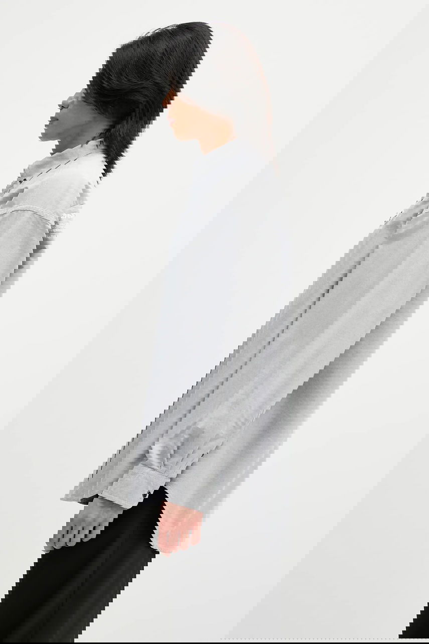 Риза AAPE by A Bathing Ape Cotton Long Relaxed Button-Down Shirt Сиво | AAPSTM8512XXO, 1