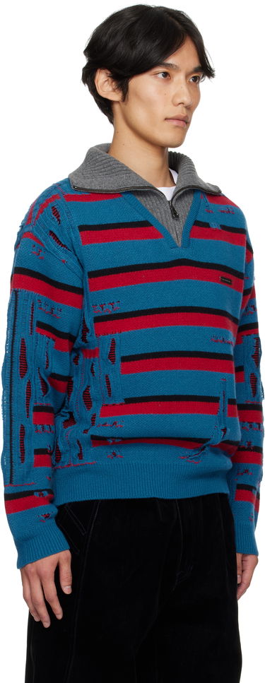 Пуловер Andersson Bell Andersson Bell Stripe Jacquard Half Zip-Up Sweater Синьо | atb1331m, 4