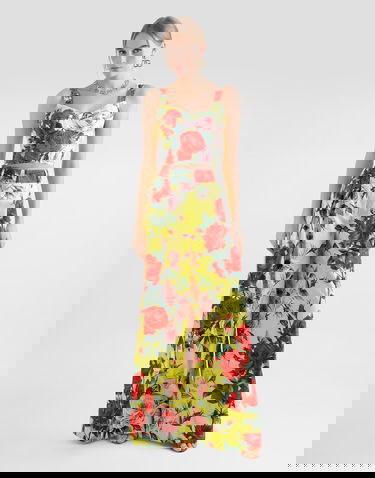 Панталони Dolce & Gabbana Dolce & Gabbana Bouquet Print Cotton Palazzo Pants Жълто | FTC9ZTHS5TFHG5JD, 1