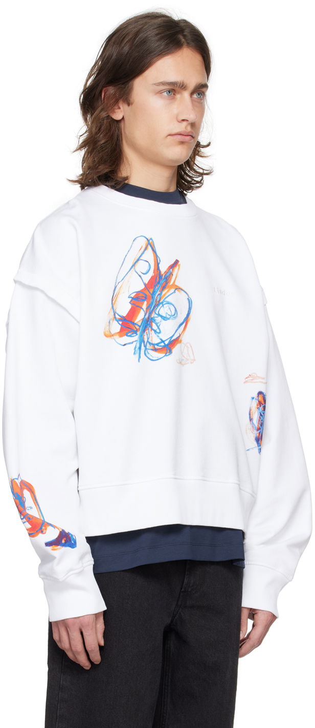 Суитчър Études Parade Print Cropped Sweatshirt Бяло | E24MC221A01300, 1