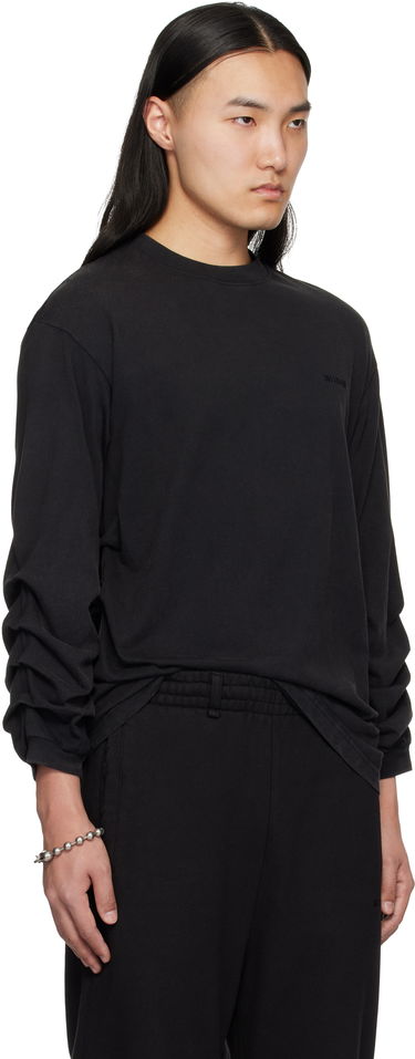 Тениска We11done We11done Wrinkled Long Sleeve T-Shirt Черно | WD-TT0-25-775-U-BK, 4
