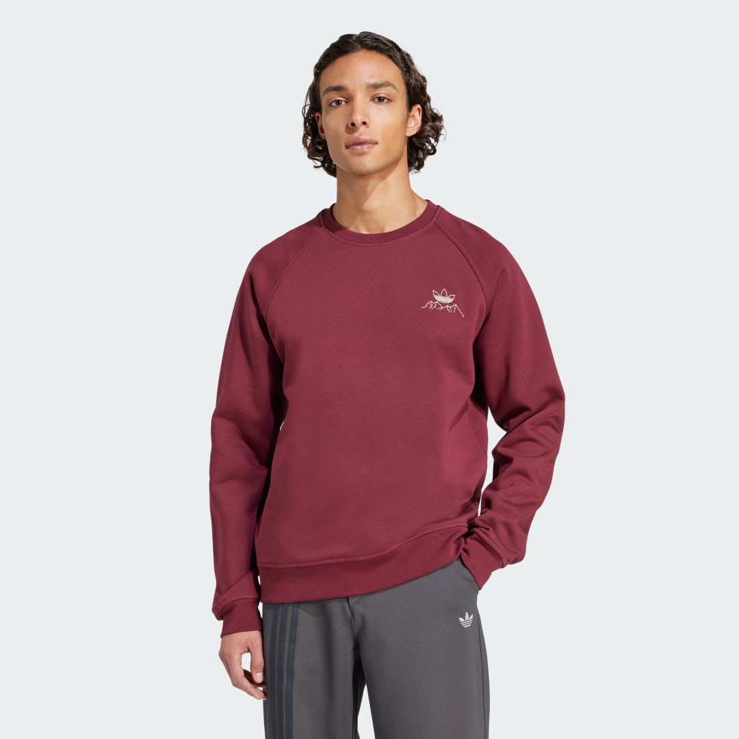 Пуловер adidas Performance Winter Resort Mountain Graphic Fleece Crewneck Sweatshirt Бургунди | KC3512, 0