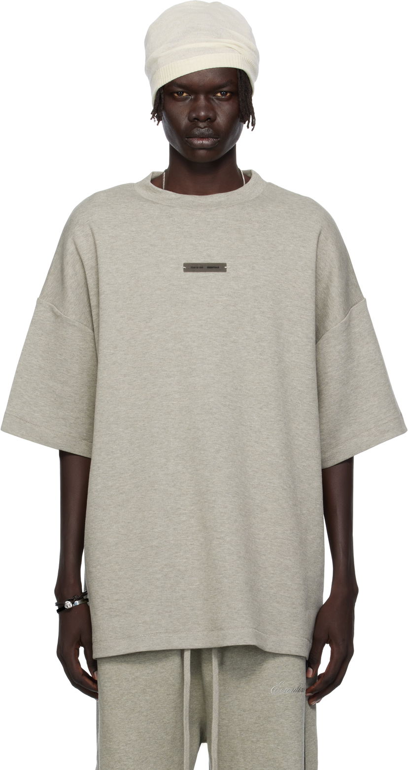 Тениска Fear of God ESSENTIALS 90s Fit Piqué Crewneck T-shirt Сиво | 125SP254415F