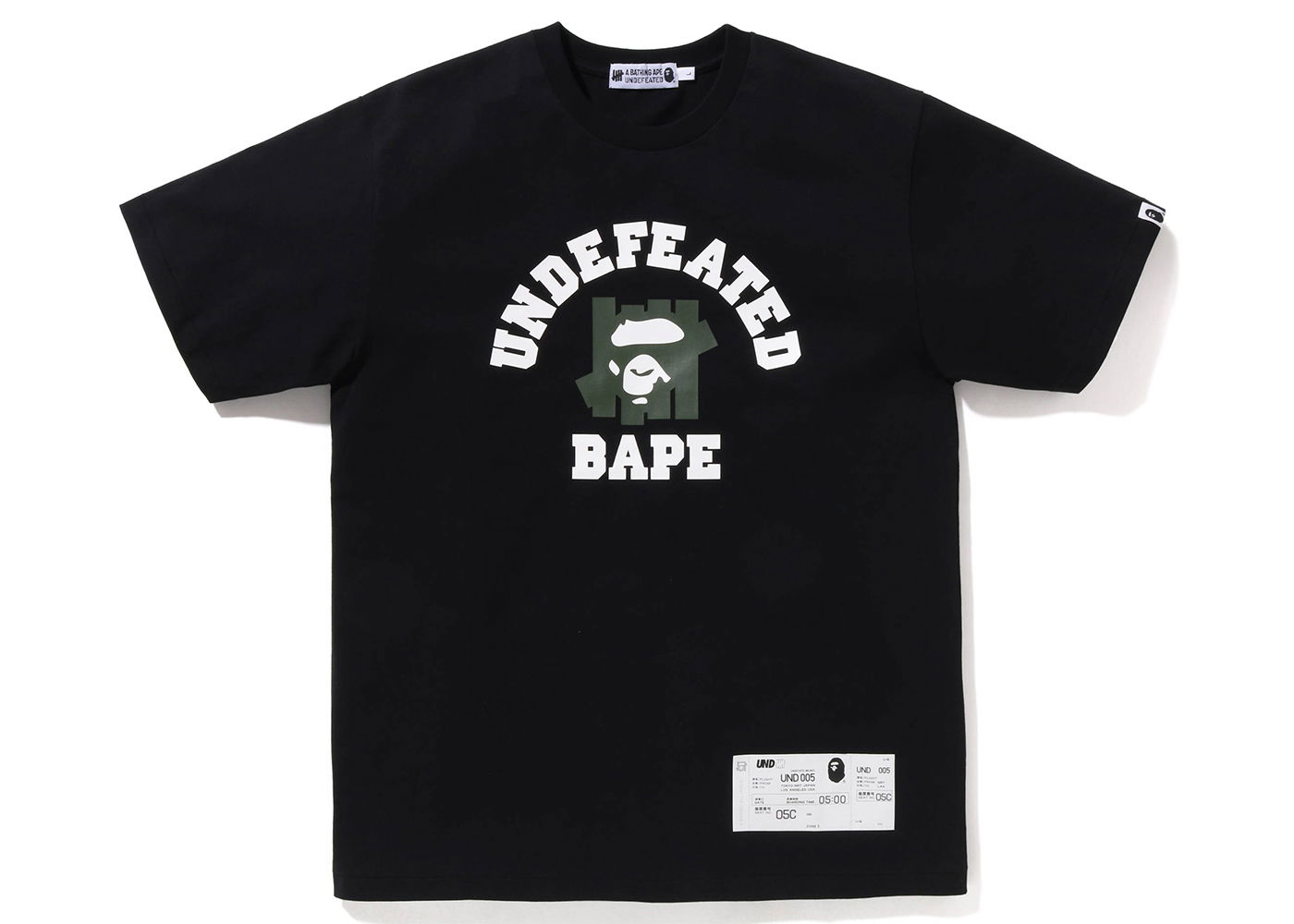 Тениска BAPE Undefeated x College Tee Черно | 1I73-110-921, 0