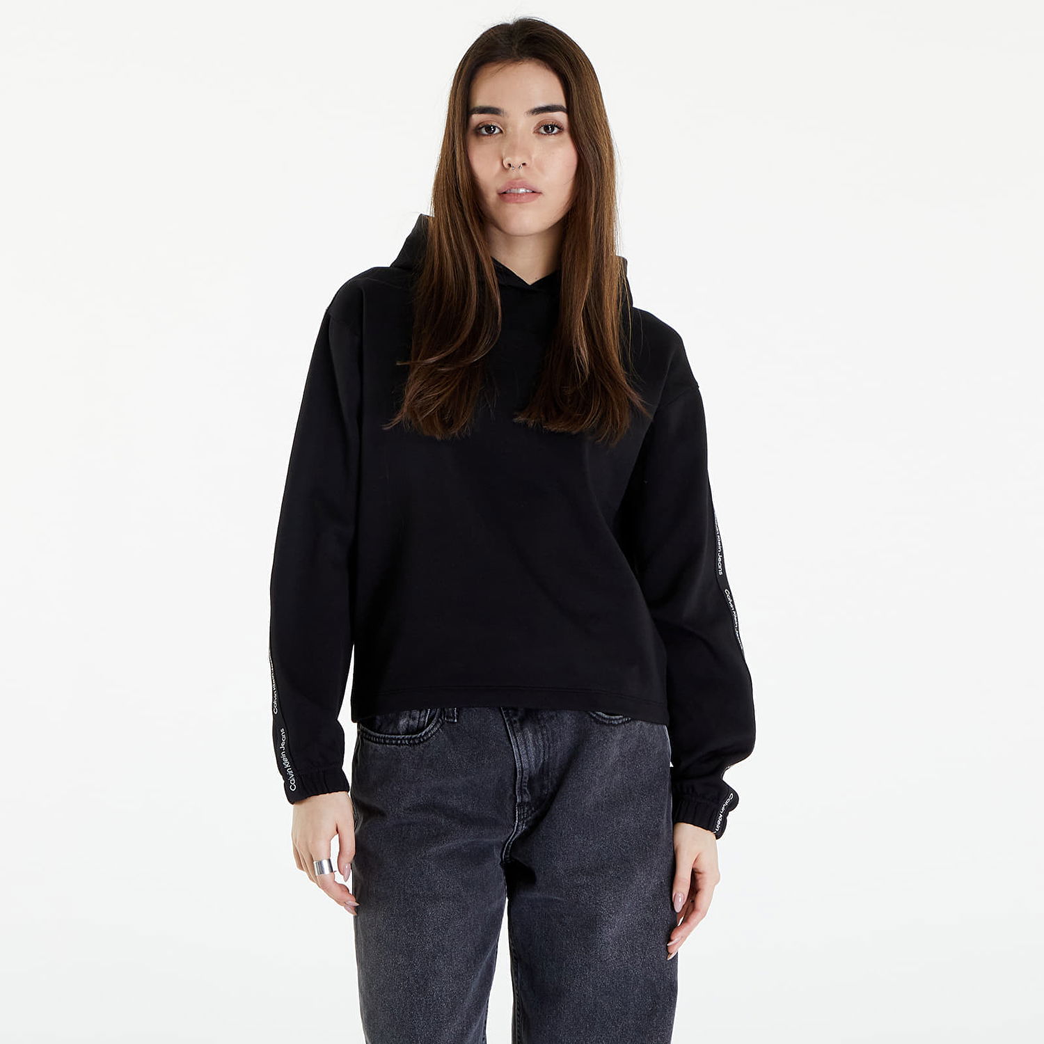 Суитчър CALVIN KLEIN Logo Elastic Hoodie Черно | J20J223078 BEH, 0