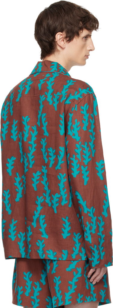 Пижама ZEGNA Linen Pajama Shirt with Coral Pattern Многоцветен | NPC50 009 619, 2