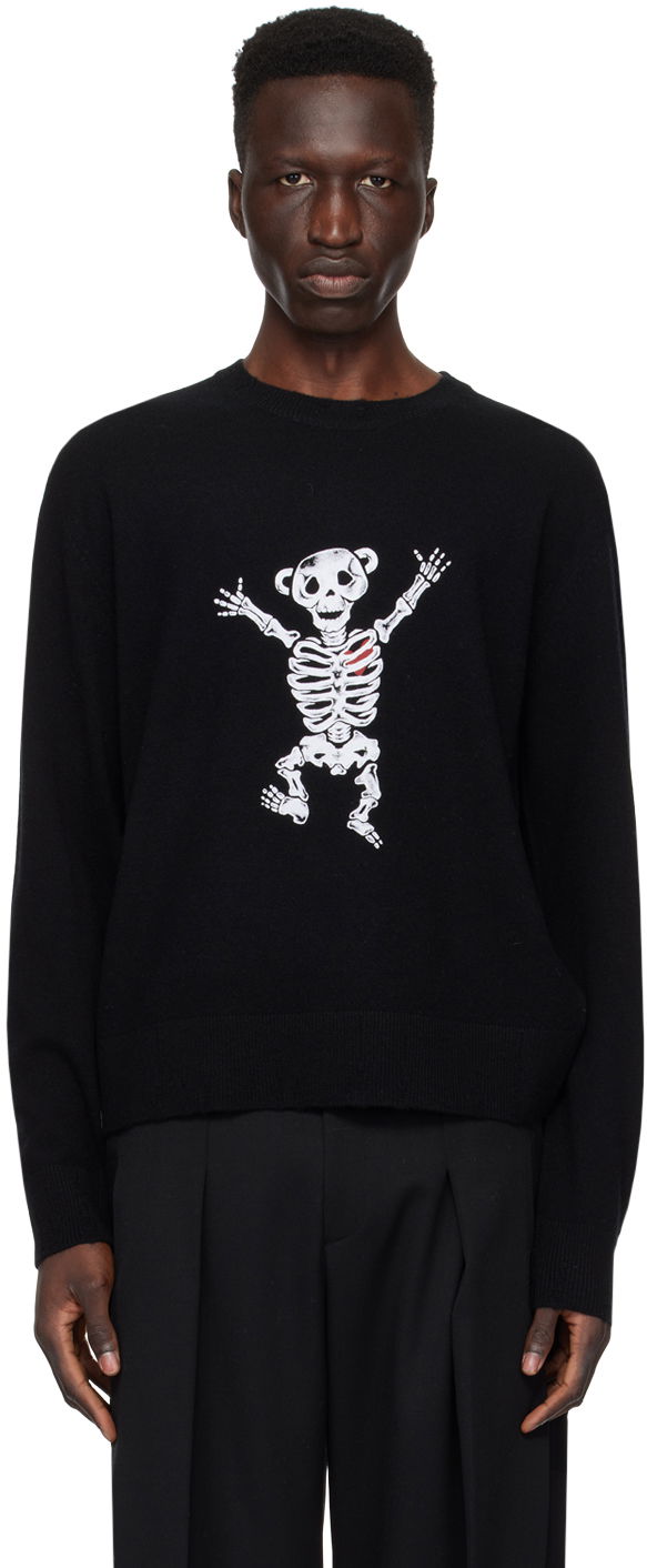 Пуловер We11done We11done Teddy Skeleton Sweater Черно | WD-KT1-24-629-U-BK, 0