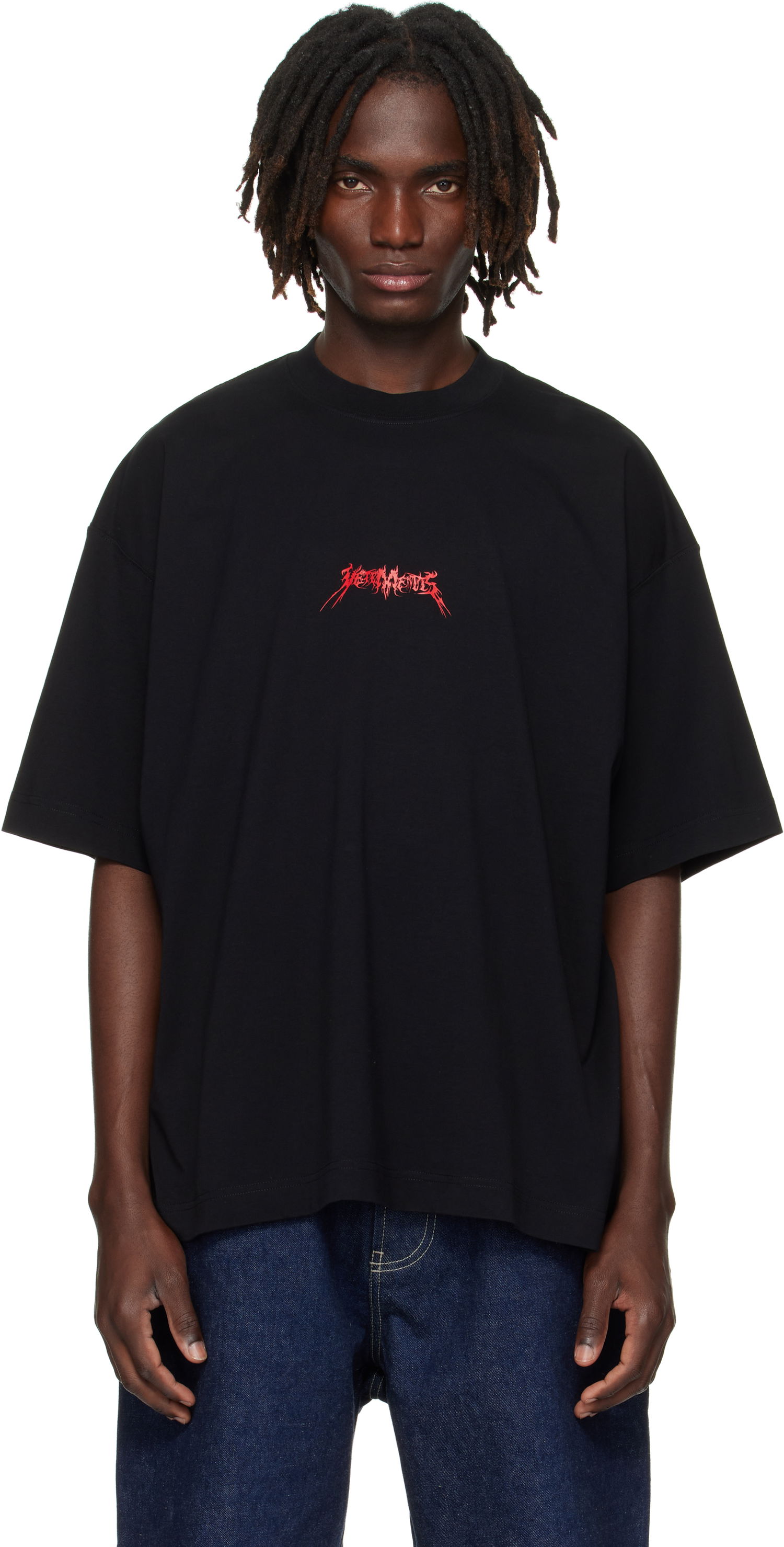 Тениска VETEMENTS Vetements Metal Logo Regular Fit T-Shirt Черно | UH76TR600B, 0