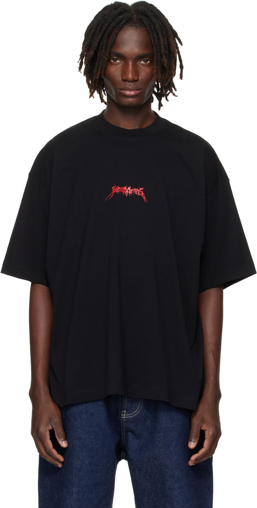 Тениска VETEMENTS Vetements Metal Logo Regular Fit T-Shirt Черно | UH76TR600B